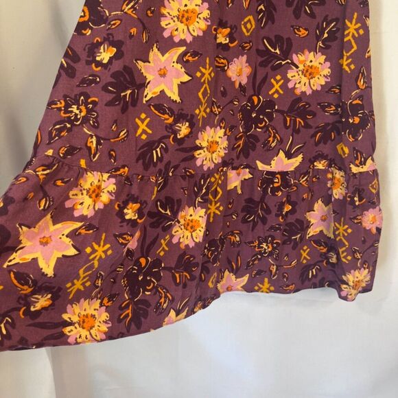 Sonoma Purple Floral Print Linen Blend Sleeveless Aline Dress Size Petite Medium - Picture 5 of 11